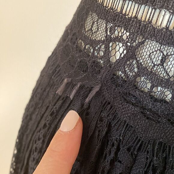 Zara Black Contrasting Lace Dress Midi Dress Size XS - Picture 14 of 14